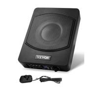 VEVOR Caisson de basses sous le siège de voiture, 240 W, haut-parleur de boîtier de basses de voiture mince, 254 mm, amplificateur intégré, entrée de niveau haut/bas, contrôleur de volume, pour camion