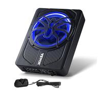 VEVOR Caisson de basses sous siège 440W 254mm amplifié entrée niveau haut/bas contrôle volume camion