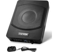 VEVOR Caisson de basses sous le siège de voiture, 240 W, haut-parleur de boîtier de basses de voiture mince, 254 mm, amplificateur intégré, entrée de niveau haut/bas, contrôleur de volume, pour camion