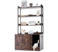 VEVOR Caisson de litière, meuble de litière caché, litière en bois pour l'intérieur, grande armoire à litière, cachée, 33" L x 19,5" L x 59" H, brun foncé