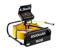 VEVOR Caméra d'Inspection Égout avec Écran LCD HD Caméra Endoscopique Canalisation Câble 50 m Endoscope Industriel Enregistrement Vidéo Carte SD Dévidoir Pratique Étanche IP68 Plombier Tuyaux Drain