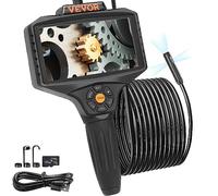 VEVOR Caméra Endoscope à Triple Objectif Inspection Endoscopique Écran IPS 5" Écran Divisé Lumières LED Zoom 8x Câble Semi-Rigide 5 m Carte 32 Go Étanche IP67 pour Auto Vidange Canalisation Plomberie