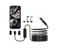 VEVOR Caméra Endoscopique Double Objectif Endoscope pour Android iOS avec Câble Semi-rigide 5 m, 8 + 1 Lumières LED, Zoom, Étanche IP67, Caméra Serpent d'Inspection HD 1920p pour Automobile, Plomberie