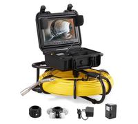 VEVOR Caméra Inspection Canalisation 120 m Caméra Endoscopique Drain écran 9'' avec Enregistreur Dvr étanche IP68 12 Led Réglables Carte Sd 16 Go
