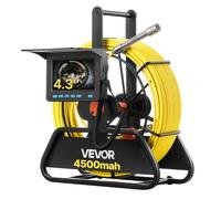 VEVOR Caméra d'inspection canalisation endoscopique 50 m écran 11 cm 6 LED IP68 4500 mAh 16 Go