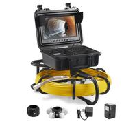 VEVOR Caméra Inspection Canalisation 70 m Caméra Endoscopique Drain écran 9'' avec Enregistreur Dvr étanche IP68 12 Led Réglables Carte Sd 16 Go
