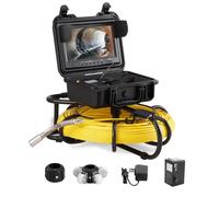 VEVOR Caméra Inspection Canalisation 91,5 m Caméra Endoscopique Drain Écran 9'' avec Enregistreur DVR Étanche IP68 12 LED Réglables Carte SD 16 Go pour Conduite d'Égout Maison Plomberie Tuyaux Vidange