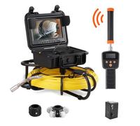 VEVOR Caméra Inspection Canalisation avec Localisateur 512 Hz Endoscope Drain 91,5 m écran 9'' Enregistreur Dvr étanche IP68 12 Led Réglables Carte