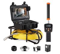 VEVOR Caméra Inspection Canalisation avec Localisateur 512 Hz Endoscope Drain 91,5 m écran 9'' Enregistreur Dvr étanche IP68 12 Led Réglables Carte