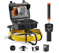 VEVOR Caméra Inspection Canalisation Localisateur 512 Hz Endoscope Drain 50 m Écran 9'' Enregistreur DVR Étanche IP68 12 LED Réglables Carte SD 16 Go pour Conduit Égout Maison Plomberie Tuyaux Vidange