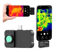 VEVOR Caméra Thermique pour Android et iOS Super Résolution TISR 512x384 Imageur Thermique Infrarouge 256x192 pour Smartphone Tablette, 25 Hz, -20 °C à 550 °C, avec Objectif Macro, 6 Palettes Couleurs