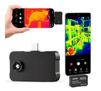 VEVOR Caméra Thermique pour Android et iOS Super Résolution TISR 512x384 Imageur Thermique Infrarouge Résolution 256x192 pour Smartphone et Tablette, 25 Hz, -20 °C à 550 °C, avec 6 Palettes Couleurs