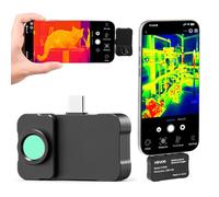 VEVOR Caméra Thermique pour Android et iOS Super Résolution TISR 512x384 Imageur Thermique Infrarouge 256x192 pour Smartphone Tablette, 25 Hz, -20 °C à 550 °C, avec Objectif Macro, 6 Palettes Couleurs