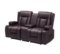 VEVOR Canapé Inclinable Manuel 2 Places Causeuse en Cuir PU Console Centrale