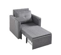 VEVOR Canapé-lit, avec Poche latérale, Oreiller, accoudoir, Tablette et Dossier réglable sur 5 Niveaux, canapé Convertible en lit Simple avec 2 roulettes et Rangement inférieur, pour Bureau, Gris