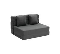 VEVOR Canapé-lit pliant 3 en 1, fauteuil-lit convertible pliable, 2 oreillers et housse lavable, canapé-lit futon en mousse à mémoire de forme, pour salon, chambre, gris foncé, 195 x 100,5 cm (Twin)
