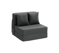 VEVOR Canapé-lit pliant, 3 en 1, fauteuil-lit convertible pliable, 2 oreillers et housse lavable, canapé-lit futon en mousse à mémoire de forme, pour salon, chambre, gris foncé, 186 x 73 cm (Single)
