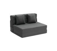 VEVOR Canapé-lit pliant 3 en 1, fauteuil-lit convertible pliable, 2 oreillers et housse lavable, canapé-lit futon en mousse à mémoire de forme, pour salon, chambre, gris foncé, 195 x 100,5 cm (Twin)