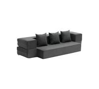 VEVOR Canapé-lit pliant 3 en 1, fauteuil-lit convertible pliable avec 3 oreillers et housse lavable, canapé-lit futon en mousse à mémoire de forme, pour salon, chambre, gris foncé, 103 x 193 cm (Twin)