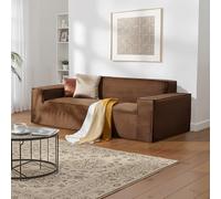 VEVOR Canapé moderne 2110 mm, canapé nuage confortable en velours côtelé avec assises profondes, grand sofa de salon moelleux avec larges accoudoirs, pour chambre, appartement et bureau, marron