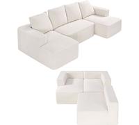 VEVOR Canapé modulaire en forme de U avec mousse haute résilience et rembourrage haute densité Canapé cordon (capacité de charge 545 kg) pour le salon d'un appartement Beige
