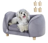 VEVOR Canapé pour Animal de Compagnie, Panier pour Petits Chiens et Chats, canapé-lit pour Chiens en Velours Doux, canapé pour Chats avec capacité de Charge de 30 kg, Gris foncé, 68,5 x 38 x 38 cm