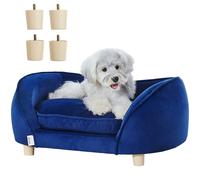 VEVOR Canapé pour animal de compagnie, 71 x 50,5 x 30 cm, panier pour chien de taille moyenne et chat, canapé-lit pour chiens en velours doux, canapé pour chats avec capacité de 37 kg, bleu foncé