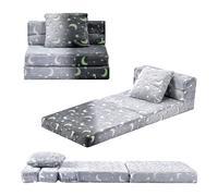VEVOR Canapé pour Enfants Convertible en Chaise Longue et Lit, Sofa Tout-Petits Pliable et Moelleux, Phosphorescent, en Éponge 28D et Flanelle, pour Chambre d’Enfants Salle de Jeux, Taille M, Gris