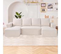 VEVOR Canapé sectionnel modulaire en forme de U avec méridienne et coussin beige