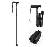 VEVOR Canne de Marche Pliable Réglable en Hauteur 5 Niveaux avec Embout Antidérapant, Aide à la Marche Légère Portable Aluminium, Capacité Charge 100 kg, pour Personnes Âgées, Adultes, Hommes, Femmes