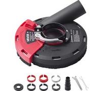 VEVOR Capot de Protection pour Meuleuse d'Angle 100-125 mm Capot Anti-poussière pour Meuleuse Angulaire, avec 6 Rondelles Serrage, Adaptateur de Tuyau d'Aspirateur, Protection pour Meulage Bois Béton