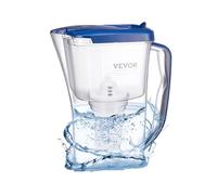 VEVOR Carafe Filtrant 9 Tasses, Pichet Filtrant Capacité de Filtre 150 L à 5 Étages, Distributeur d'Eau Sûr sans BPA, Réduisant le Calcaire, le Plomb, le Chlore et les Odeurs, pour Maison Bureau