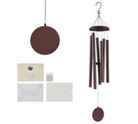 VEVOR Carillon à vent extérieur, 1143 mm, carillon éolien au ton profond avec 6 tubes, grande cloche à vent commémoratif unique pour anniversaire, pour terrasse, porche, jardin et arrière-cour, bronze