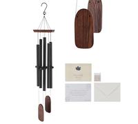 VEVOR Carillon à Vent extérieur, 1220 mm, Carillon éolien au Ton Profond avec 5 Tubes, Grande Cloche à Vent commémoratif Unique pour Anniversaire, pour terrasse, Porche, Jardin et arrière-Cour, Noir