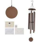 VEVOR Carillon à Vent extérieur, 1270 mm, Carillon éolien au Ton Profond avec 6 Tubes, Grande Cloche à Vent commémoratif Unique pour Anniversaire, pour terrasse, Jardin, arrière-Cour, veine de cuivre