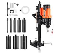 VEVOR Carotteuse à Diamant Diamètre de Perçage 20-200 mm, Perceuse à Béton sur Pied 3000 W 850 tr/min, Perçage Sèche et Humide, avec 8 Forets, Filetage UNC1 1/4-7, pour Brique, Pierre, Construction