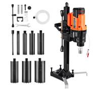 VEVOR Carotteuse à Diamant Diamètre de Perçage 20-200 mm, Perceuse à Béton sur Pied 3000 W 850 tr/min, Perçage Sèche et Humide, avec 8 Forets, Filetage UNC1 1/4-7, pour Brique, Pierre, Construction
