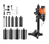 VEVOR Carotteuse à Diamant Diamètre de Perçage 20-254 mm, Perceuse à Béton sur Pied 2500 W, 2 Vitesses 535/920 tr/min, Perçage Sèche et Humide, avec 10 Forets, Filetage UNC1 1/4-7, pour Brique, Pierre