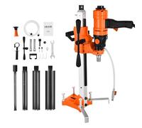 VEVOR Carotteuse à Diamant Diamètre de Perçage 200 mm, Perceuse à Béton Portative ou sur Pied 1500 W, 2 Vitesses 1000/2250 tr/min, Perçage Sèche et Humide, avec 4 Forets, pour Brique, Pierre