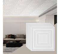 VEVOR Carreaux de plafond, paquet de 12 24 x 24 pouces, carreaux de plafond suspendus en feuille de PVC de haute qualité, facile à installer/découper, carreaux de plafond en plastique à coller, revête