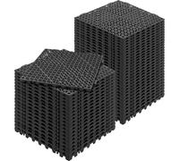 VEVOR Carreaux imbriqués 50 pcs. Carreaux de sol Drainage, Carreaux de sol 30 x 30 cm Extérieur Carreaux de sol carrés Terrasse Carreaux de sol PVC Salle de bains, toilettes, Noir