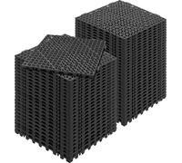 VEVOR Carreaux imbriqués 55 pcs. Carreaux de sol Drainage, Carreaux de sol 30 x 30 cm Extérieur Carreaux de sol carrés Terrasse Carreaux de sol PVC Salle de bains, toilettes, Noir