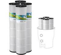 VEVOR Cartouche de Filtre de Piscine Lot de 4 x 12 m² Cartouche Filtrante de Rechange de Spa Compatible avec Modèle Pentair CCP520, R173578, PCC130, Plissée Trilobée, pour Filtration de Piscines, Spas