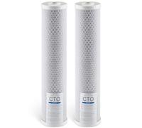 VEVOR Cartouche de Rechange pour Filtre à Eau Toute la Maison 2PCs 115x507 mm, Filtre de Remplacement pour Système de Filtration d'Eau Domestique en 3 Étages, Charbon Actif CTO, Réduit le Chlore