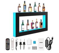 VEVOR Casier à bar Casier à vin, Casier de bar d'intérieur éclairé par LED avec télécommande RF et contrôle par application, Casier d'éclairage pour boissons à 2 niveaux en acrylique, 1210 x 600 x 114