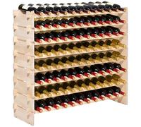 VEVOR Casier à Vin Autoportant en Bois Capacité 96 Bouteilles Hauteur du Rack 4,5cm Bois