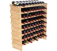 VEVOR Casier à vin pour 72 bouteilles, casier à bouteilles en bambou avec 8 compartiments, empilable Vintage Casier à vin en métal pour cave, bar, entrepôt, etc. Porte-bouteilles Casier à bouteilles d