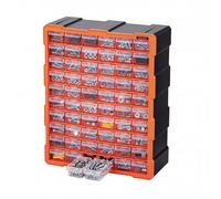 VEVOR Casier de Rangement à 60 Tiroirs, Organisateur Multi-Tiroirs en Plastique, Modèle Mural et Empilable pour Garage, Atelier, Établi, Quincaillerie, Vis, Perles, Petites Pièces et Loisirs Créatifs