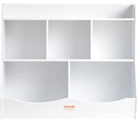 VEVOR Casier de rangement en bois pour enfants, Organisateur de rangement de jouets avec étagère à livres, 89 x 40 x 76 cm Casier à jouets à 5 compartiments, étagère à livres et à jouets pour enfants,