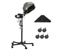 VEVOR Casque à vapeur cheveux professionnel pour revitalisation profondeur, chauffe-cheveux ionique capuche 300 mm hauteur réglable avec minuterie, 5 roues (2 verrouillables) pour salon, spa, maison